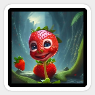 Funny cute strawberry Sticker